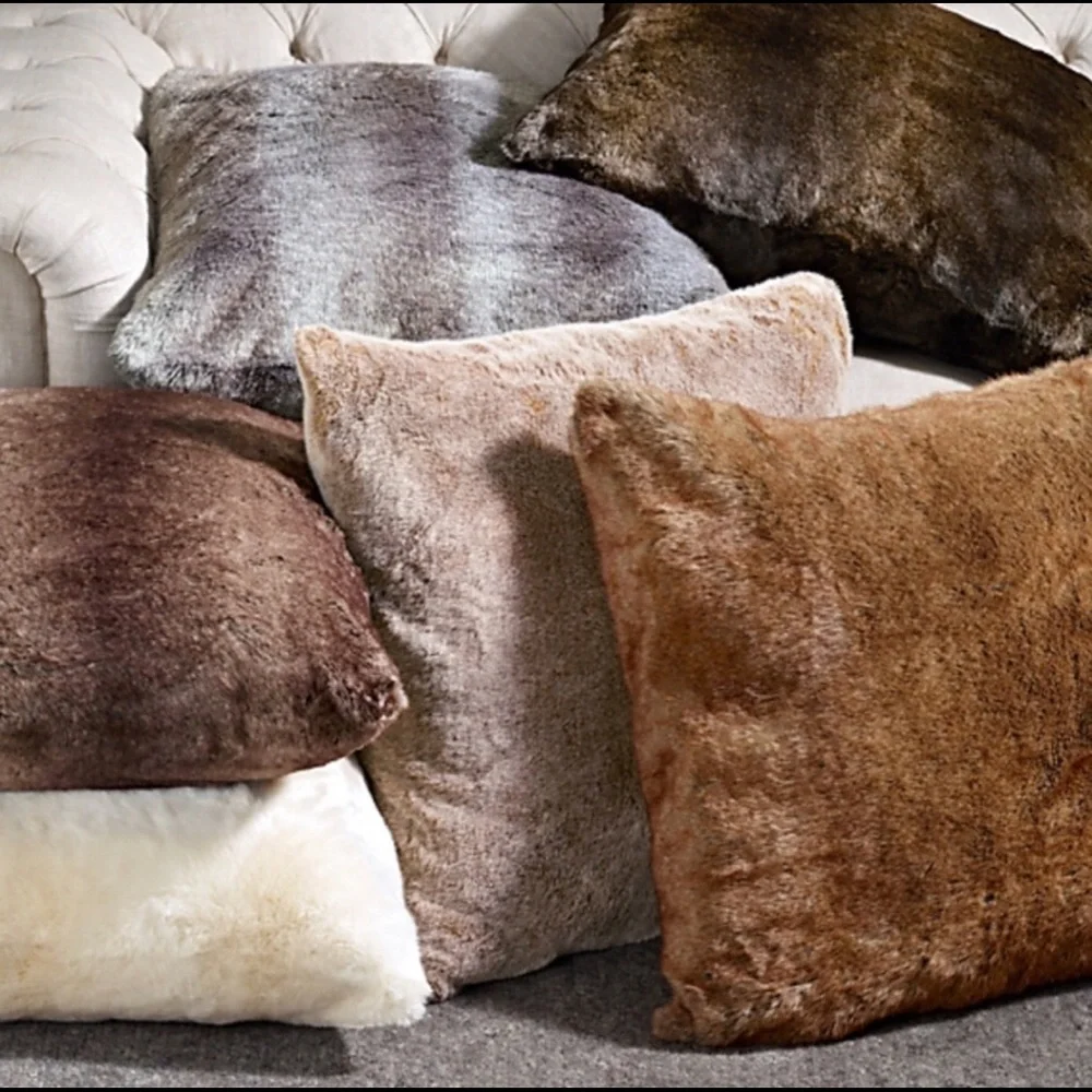 Restoration Hardware Wolf Ultra Luxe fur pillows